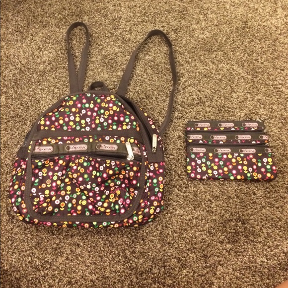 LeSportsac Mini Backpack with Matching Wallet - Picture 1 of 6